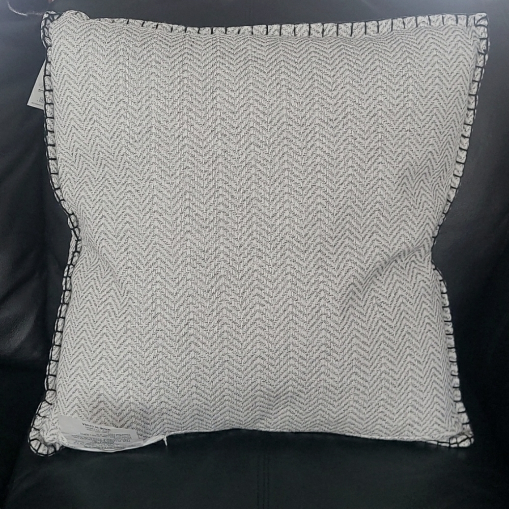 Sonoma Feather Accent Throw Pillow. 20 x 20.  NWT.  Gray/White/ Black - Picture 2 of 4